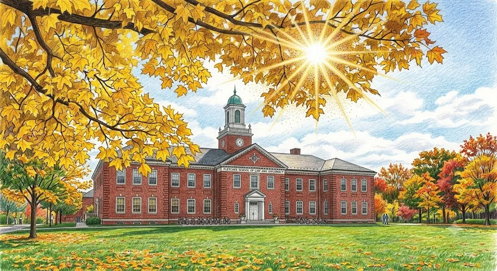 Colored-pencil illustration of a Bucknell University campus building